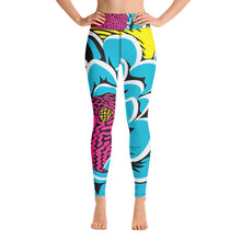 Women's Pop Art Yoga Pants - Roy Lichtenstein Inspired Dahalia Print 002 Athleisure Athletic Leggings BJJ Boxing Dahlia Exclusive Fitness Flower Grappling Jiu-Jitsu Leggings Pop Art Running Striking Tights Womens Yoga