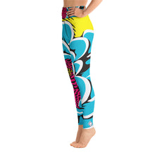 Women's Pop Art Yoga Pants - Roy Lichtenstein Inspired Dahalia Print 002 Athleisure Athletic Leggings BJJ Boxing Dahlia Exclusive Fitness Flower Grappling Jiu-Jitsu Leggings Pop Art Running Striking Tights Womens Yoga