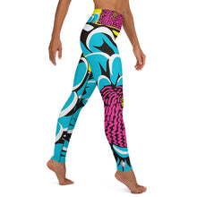 Women's Pop Art Yoga Pants - Roy Lichtenstein Inspired Dahalia Print 002 Athleisure Athletic Leggings BJJ Boxing Dahlia Exclusive Fitness Flower Grappling Jiu-Jitsu Leggings Pop Art Running Striking Tights Womens Yoga