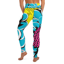 Women's Pop Art Yoga Pants - Roy Lichtenstein Inspired Dahalia Print 002 Athleisure Athletic Leggings BJJ Boxing Dahlia Exclusive Fitness Flower Grappling Jiu-Jitsu Leggings Pop Art Running Striking Tights Womens Yoga
