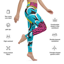 Women's Pop Art Yoga Pants - Roy Lichtenstein Inspired Dahalia Print 002 Athleisure Athletic Leggings BJJ Boxing Dahlia Exclusive Fitness Flower Grappling Jiu-Jitsu Leggings Pop Art Running Striking Tights Womens Yoga
