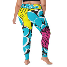 Women's Pop Art Yoga Pants - Roy Lichtenstein Inspired Dahalia Print 002 Athleisure Athletic Leggings BJJ Boxing Dahlia Exclusive Fitness Flower Grappling Jiu-Jitsu Leggings Pop Art Running Striking Tights Womens Yoga