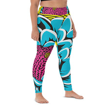 Women's Pop Art Yoga Pants - Roy Lichtenstein Inspired Dahalia Print 002 Athleisure Athletic Leggings BJJ Boxing Dahlia Exclusive Fitness Flower Grappling Jiu-Jitsu Leggings Pop Art Running Striking Tights Womens Yoga
