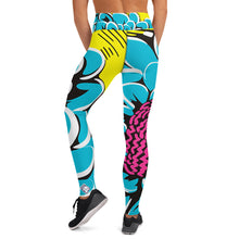 Women's Pop Art Yoga Pants - Roy Lichtenstein Inspired Dahalia Print 002 Athleisure Athletic Leggings BJJ Boxing Dahlia Exclusive Fitness Flower Grappling Jiu-Jitsu Leggings Pop Art Running Striking Tights Womens Yoga