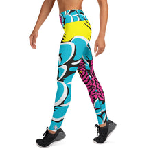 Women's Pop Art Yoga Pants - Roy Lichtenstein Inspired Dahalia Print 002 Athleisure Athletic Leggings BJJ Boxing Dahlia Exclusive Fitness Flower Grappling Jiu-Jitsu Leggings Pop Art Running Striking Tights Womens Yoga