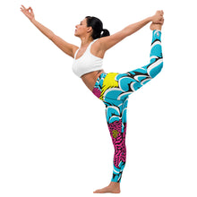 Women's Pop Art Yoga Pants - Roy Lichtenstein Inspired Dahalia Print 002 Athleisure Athletic Leggings BJJ Boxing Dahlia Exclusive Fitness Flower Grappling Jiu-Jitsu Leggings Pop Art Running Striking Tights Womens Yoga