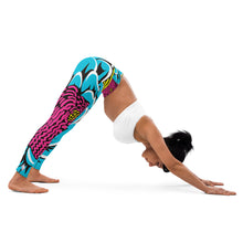 Women's Pop Art Yoga Pants - Roy Lichtenstein Inspired Dahalia Print 002 Athleisure Athletic Leggings BJJ Boxing Dahlia Exclusive Fitness Flower Grappling Jiu-Jitsu Leggings Pop Art Running Striking Tights Womens Yoga
