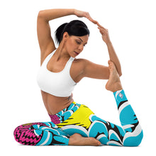 Women's Pop Art Yoga Pants - Roy Lichtenstein Inspired Dahalia Print 002 Athleisure Athletic Leggings BJJ Boxing Dahlia Exclusive Fitness Flower Grappling Jiu-Jitsu Leggings Pop Art Running Striking Tights Womens Yoga