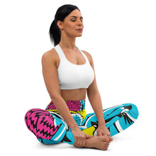 Women's Pop Art Yoga Pants - Roy Lichtenstein Inspired Dahalia Print 002 Athleisure Athletic Leggings BJJ Boxing Dahlia Exclusive Fitness Flower Grappling Jiu-Jitsu Leggings Pop Art Running Striking Tights Womens Yoga