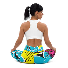 Women's Pop Art Yoga Pants - Roy Lichtenstein Inspired Dahalia Print 002 Athleisure Athletic Leggings BJJ Boxing Dahlia Exclusive Fitness Flower Grappling Jiu-Jitsu Leggings Pop Art Running Striking Tights Womens Yoga