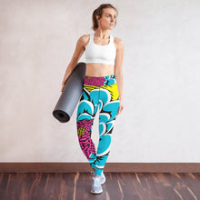 Women's Pop Art Yoga Pants - Roy Lichtenstein Inspired Dahalia Print 002 Athleisure Athletic Leggings BJJ Boxing Dahlia Exclusive Fitness Flower Grappling Jiu-Jitsu Leggings Pop Art Running Striking Tights Womens Yoga