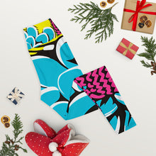 Women's Pop Art Yoga Pants - Roy Lichtenstein Inspired Dahalia Print 002 Athleisure Athletic Leggings BJJ Boxing Dahlia Exclusive Fitness Flower Grappling Jiu-Jitsu Leggings Pop Art Running Striking Tights Womens Yoga