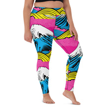 Women's Pop Art Yoga Pants - Roy Lichtenstein Inspired Mt Fuji Print 001 Exclusive Leggings Mt Fuji Tights Womens