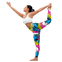 Women's Pop Art Yoga Pants - Roy Lichtenstein Inspired Mt Fuji Print 001 Exclusive Leggings Mt Fuji Tights Womens