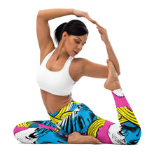 Women's Pop Art Yoga Pants - Roy Lichtenstein Inspired Mt Fuji Print 001 Exclusive Leggings Mt Fuji Tights Womens