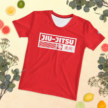 Women's Short Sleeve Jiu-Jitsu Rash Guard - Lightweight Training Essential - Scarlet