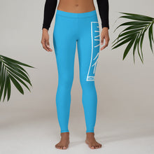 Women's Yoga Pants Workout Leggings For Jiu Jitsu 005 - Cyan BJJ Exclusive Jiu-Jitsu Leggings Tights Womens