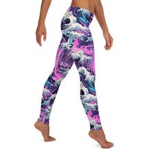Women's Yoga Pants Workout Leggings - Purple Wave 002 Exclusive Great Wave Kanagawa Leggings Tights Womens