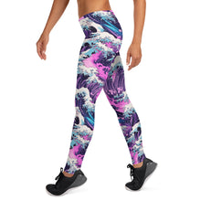 Women's Yoga Pants Workout Leggings - Purple Wave 002 Exclusive Great Wave Kanagawa Leggings Tights Womens