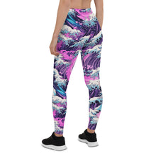 Women's Yoga Pants Workout Leggings - Purple Wave 002 Exclusive Great Wave Kanagawa Leggings Tights Womens