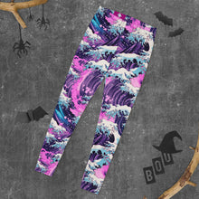 Women's Yoga Pants Workout Leggings - Purple Wave 002 Exclusive Great Wave Kanagawa Leggings Tights Womens