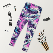 Women's Yoga Pants Workout Leggings - Purple Wave 002 Exclusive Great Wave Kanagawa Leggings Tights Womens