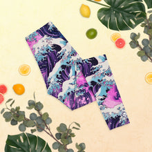 Women's Yoga Pants Workout Leggings - Purple Wave 002 Exclusive Great Wave Kanagawa Leggings Tights Womens