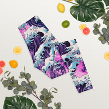Women's Yoga Pants Workout Leggings - Purple Wave 002 Exclusive Great Wave Kanagawa Leggings Tights Womens