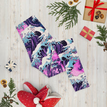 Women's Yoga Pants Workout Leggings - Purple Wave 002 Exclusive Great Wave Kanagawa Leggings Tights Womens
