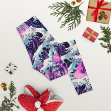 Women's Yoga Pants Workout Leggings - Purple Wave 002 Exclusive Great Wave Kanagawa Leggings Tights Womens