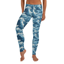 Women's Yoga Pants Workout Leggings - Tempest 003 Exclusive Great Wave Kanagawa Leggings Tights Womens