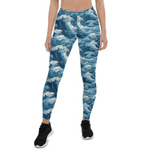 Women's Yoga Pants Workout Leggings - Tempest 003 Exclusive Great Wave Kanagawa Leggings Tights Womens