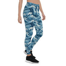 Women's Yoga Pants Workout Leggings - Tempest 003 Exclusive Great Wave Kanagawa Leggings Tights Womens