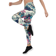 Women's Yoga Pants Workout Leggings - The Great Wave Off Kanagawa 001 Exclusive Great Wave Kanagawa Leggings Tights Womens