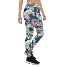 Women's Yoga Pants Workout Leggings - The Great Wave Off Kanagawa 001 Exclusive Great Wave Kanagawa Leggings Tights Womens