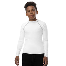 Youth Boys Long Sleeve Base Layer – Solid Color Rash Guard Top – Snow