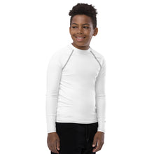 Youth Boys Long Sleeve Base Layer – Solid Color Rash Guard Top – Snow