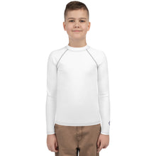 Youth Boys Long Sleeve Base Layer – Solid Color Rash Guard Top – Snow