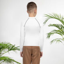 Youth Boys Long Sleeve Base Layer – Solid Color Rash Guard Top – Snow