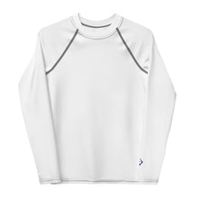 Youth Boys Long Sleeve Base Layer – Solid Color Rash Guard Top – Snow