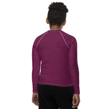 Youth Boys Swim & Sport Rash Guard – Long Sleeve Solid Design – Tyrian Purple