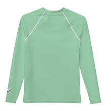 Youth Boys Training Rash Guard – Solid Color Long Sleeve Performance Tee – Vista Blue