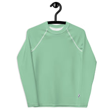 Youth Boys Training Rash Guard – Solid Color Long Sleeve Performance Tee – Vista Blue