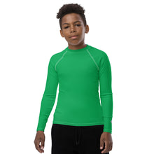Youth Boys UV Protection Rash Guard – Long Sleeve in Bold Solids – Jade