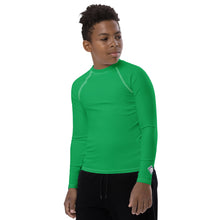 Youth Boys UV Protection Rash Guard – Long Sleeve in Bold Solids – Jade