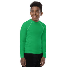 Youth Boys UV Protection Rash Guard – Long Sleeve in Bold Solids – Jade