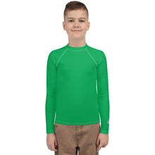 Youth Boys UV Protection Rash Guard – Long Sleeve in Bold Solids – Jade