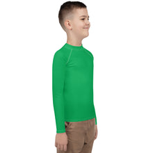Youth Boys UV Protection Rash Guard – Long Sleeve in Bold Solids – Jade