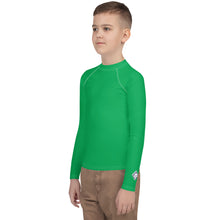 Youth Boys UV Protection Rash Guard – Long Sleeve in Bold Solids – Jade