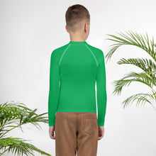 Youth Boys UV Protection Rash Guard – Long Sleeve in Bold Solids – Jade